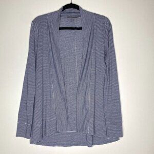LOFT Striped Open Front Lightweight Cardigan Women's Size Small